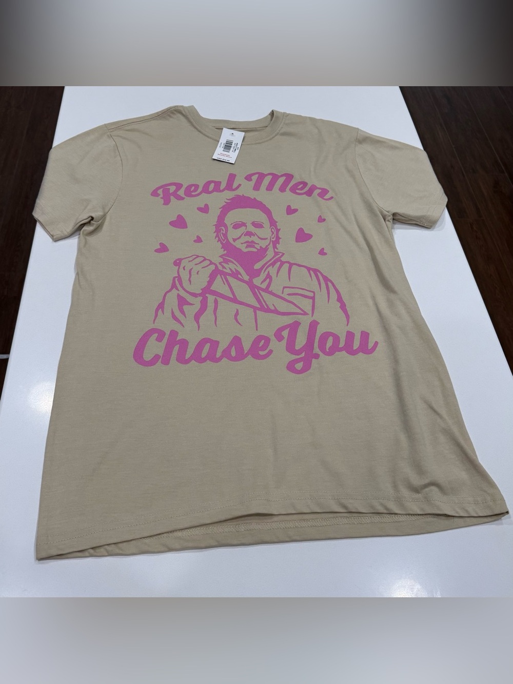 Spencers Michael Myers Graphic Tee - Real Men Chase You Unisex Size Small